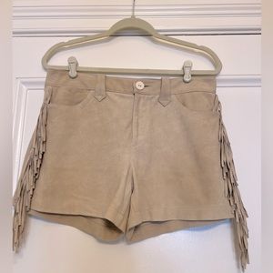*NWT* Women's Polo Ralph Lauren Suede Tan Fringe Shorts - Sz 8